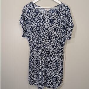 Mandarin Blue Resortwear Dress Vacation Travel Lounge Brunch Dinner - Size M